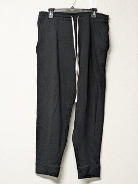 Black Drawstring Cuffed Jagger Pants